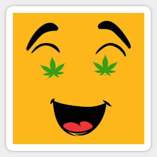 Cannabis Leaf Funny Smile Sticker